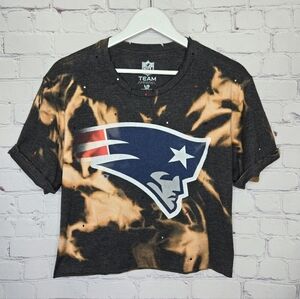 New England Patriots Crop Top W/Rhinestones
